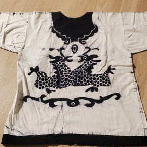 Navy and White Celtic Graphic Print